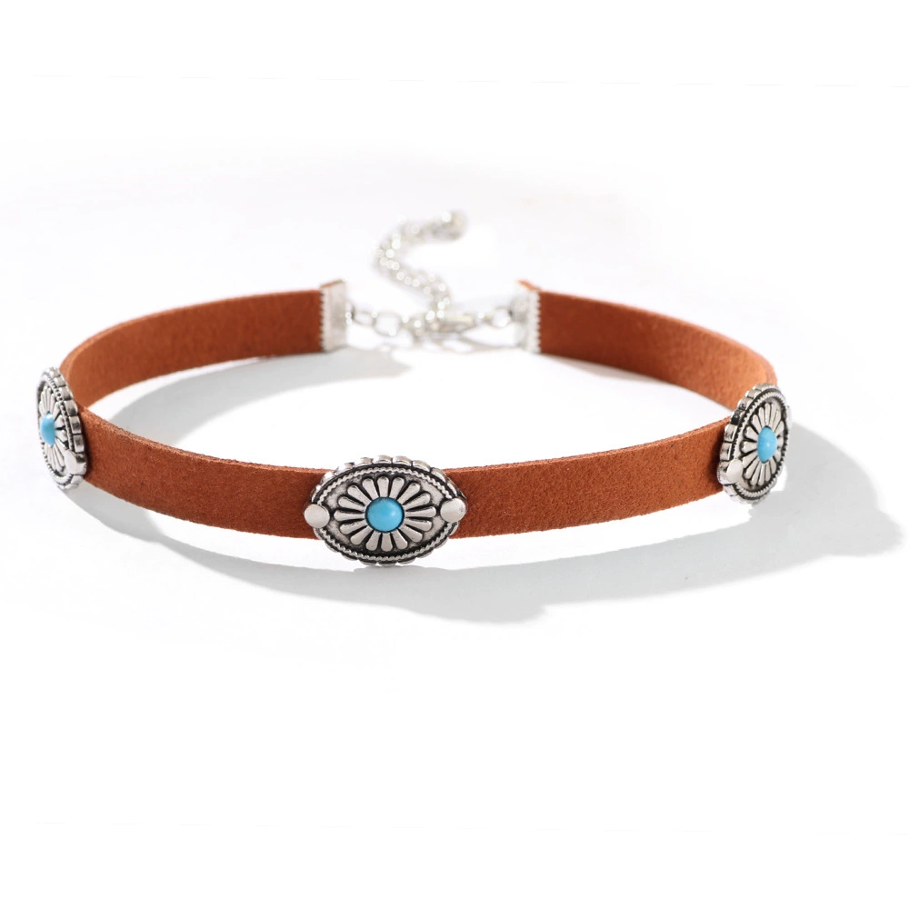 Vintage Silver - Accent Brown Choker