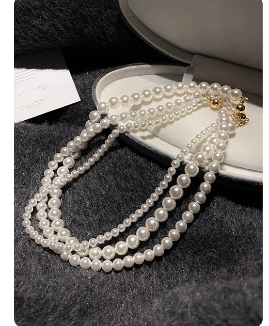 Classic Multi - Strand Pearl Necklace-Sophisticated Jewelry