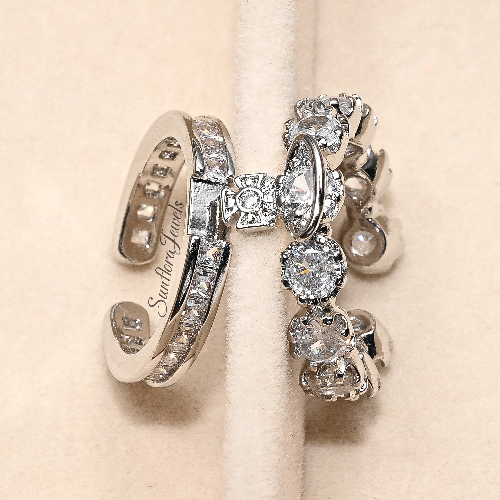 Two-in-one Sparkling Ring Set