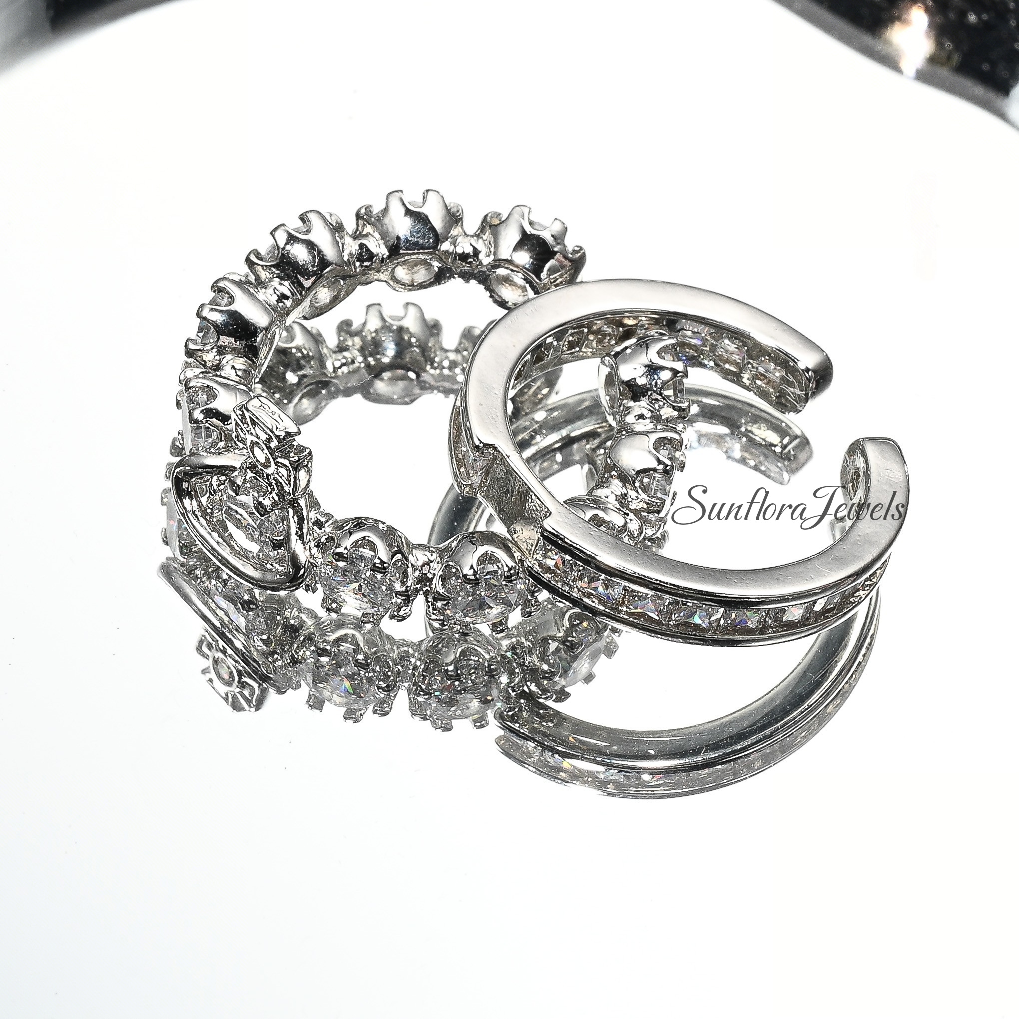 Elegant Silver-Tone Stacking Rings