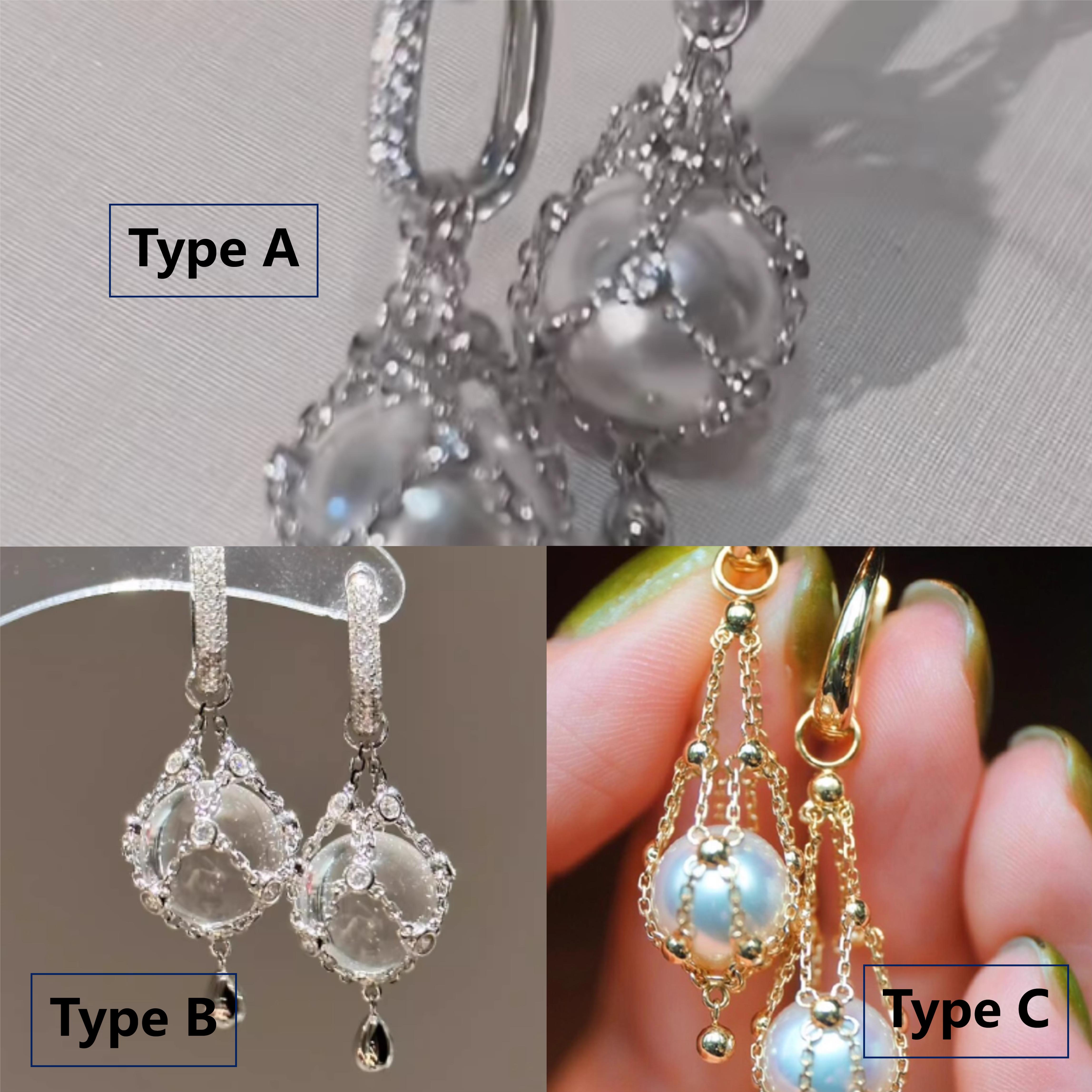 Elegant Pearl Cage Drop Earrings with Crystal Accents
