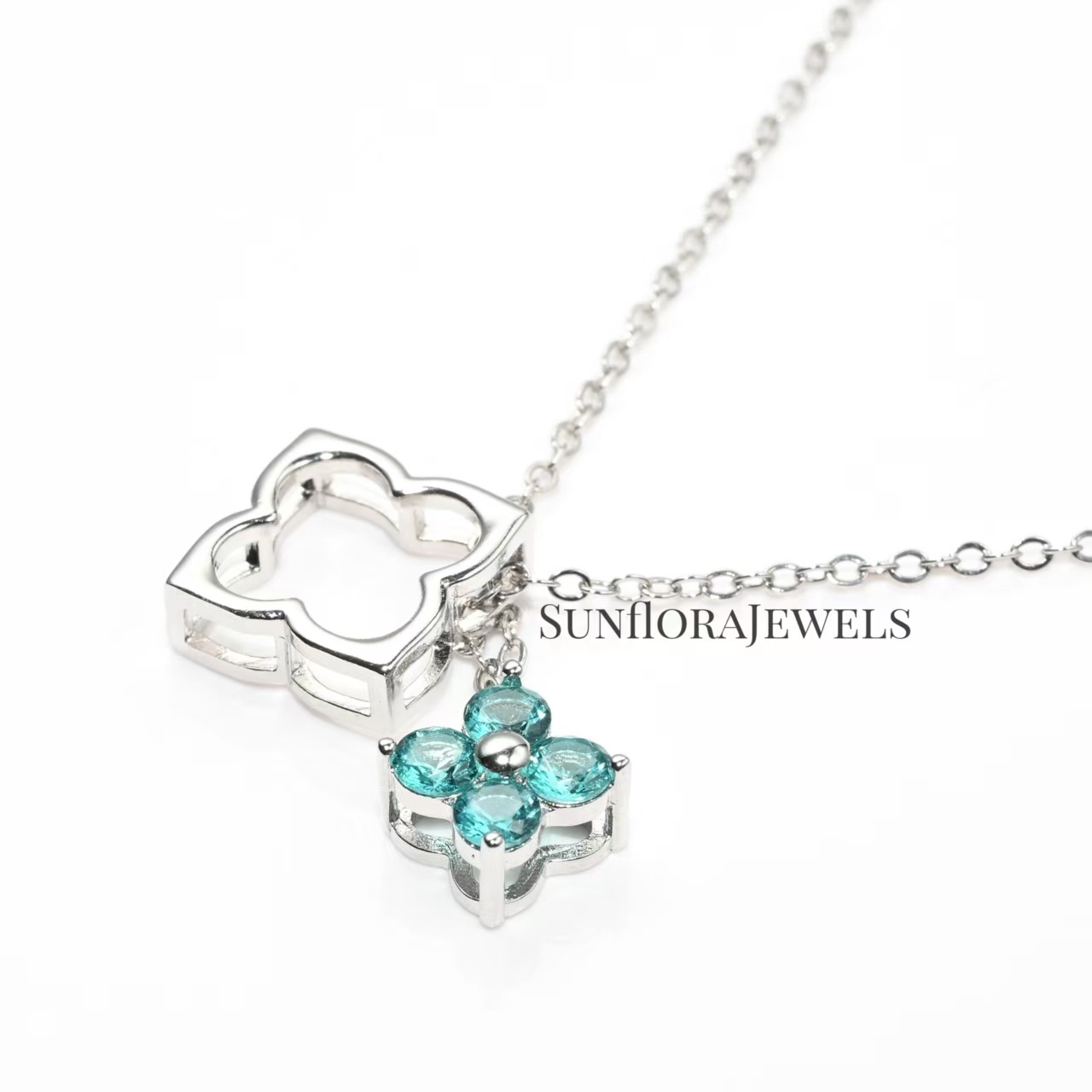 Four-Leaf Clover Necklace-Minimalist Stackable Lucky Charm Jewelry