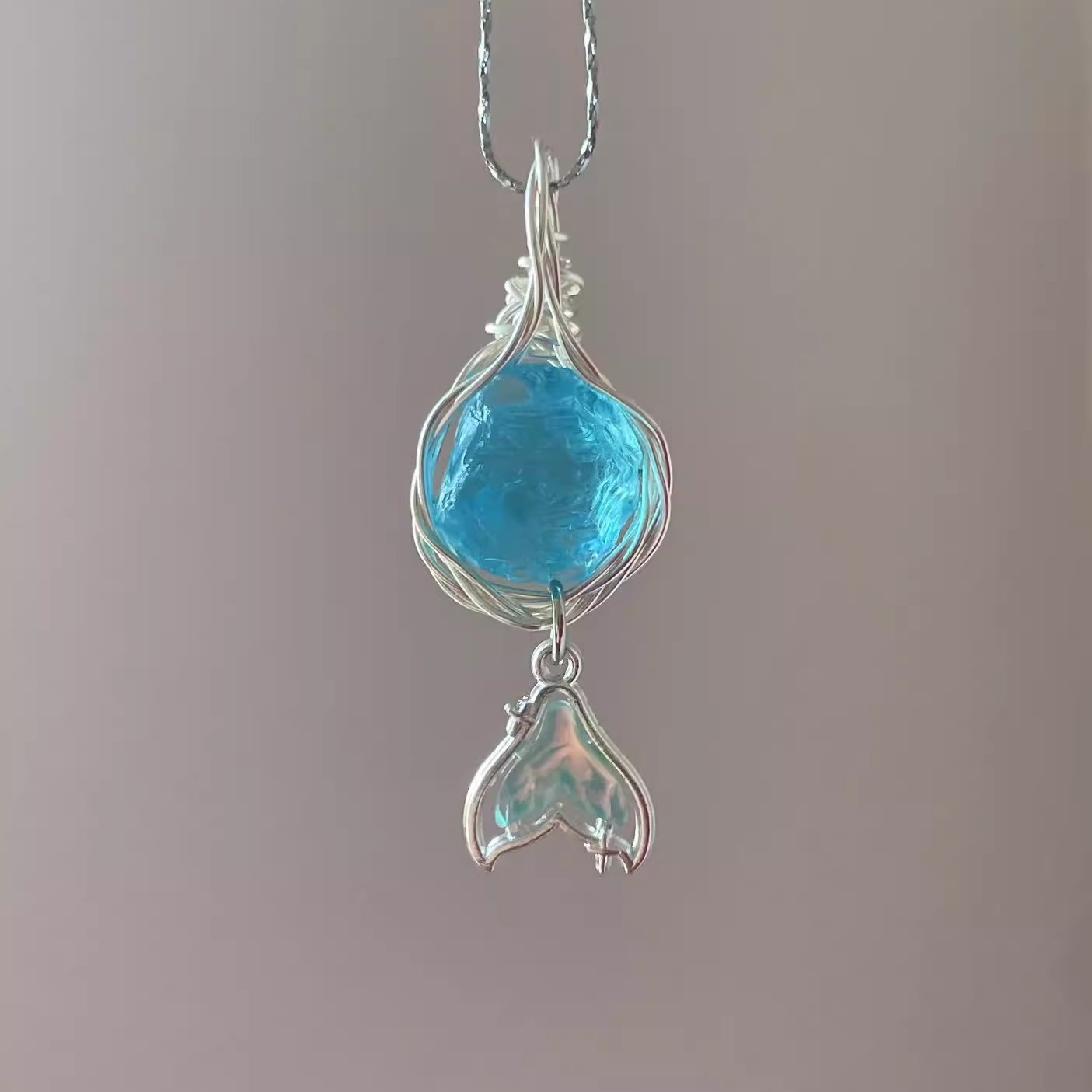 Mermaid Tear Mermaid Tail Necklace - Unique Ocean-inspired Jewelry