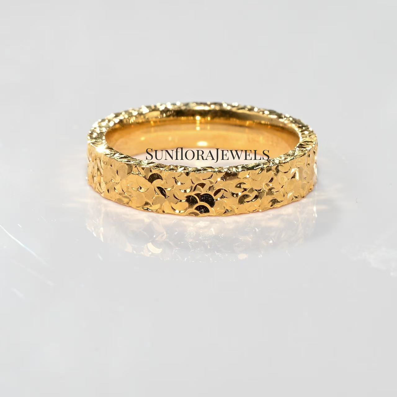 Frosted Fishscale Stackable Ring