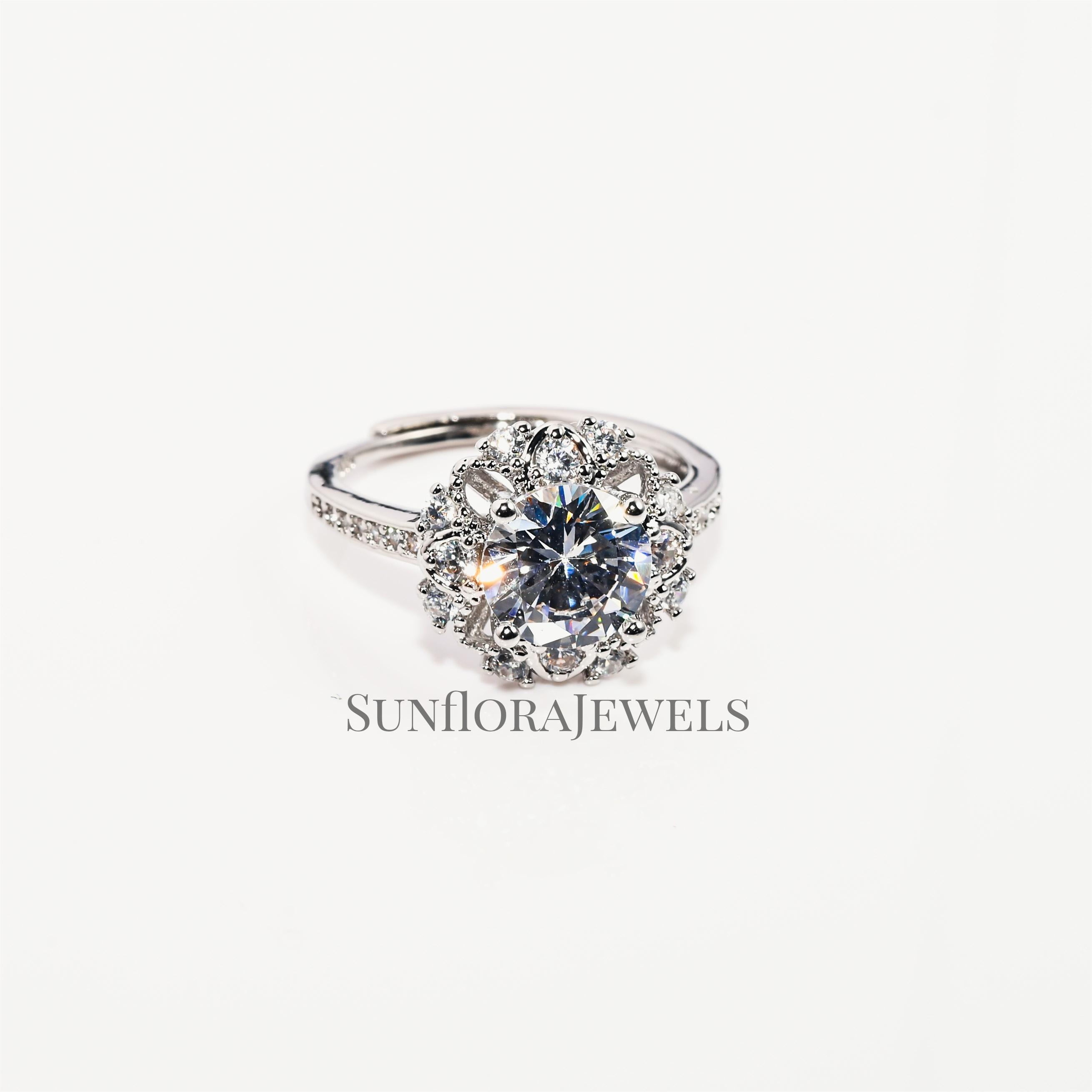 Elegant Minimalist Ring with Small Cubic Zirconia Inlays-Lightweight Silver-Plated Jewelry for Everyday Style