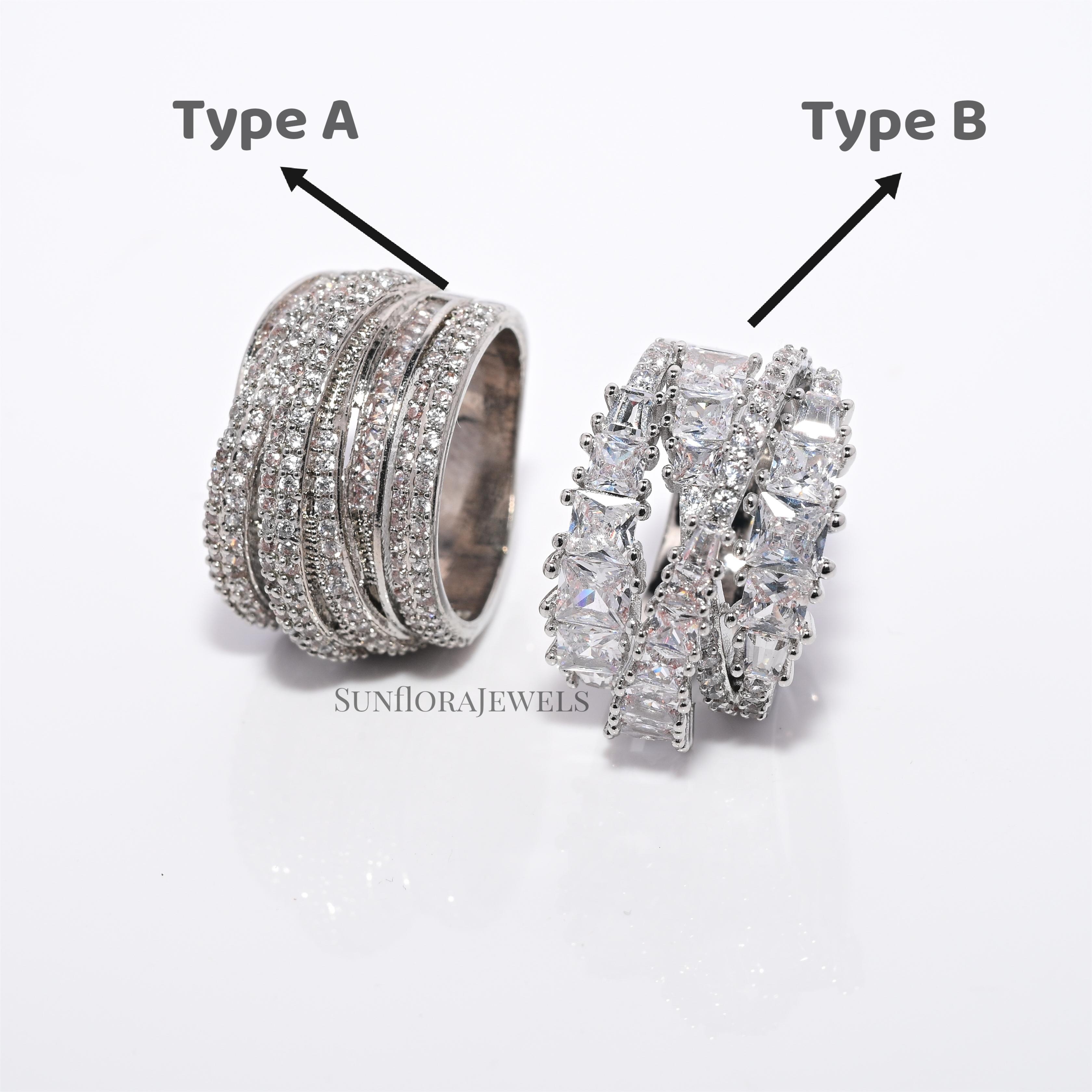 Multi-Row Pave CZ Diamond Statement Ring for Women-Silver Tone Cocktail Jewelry